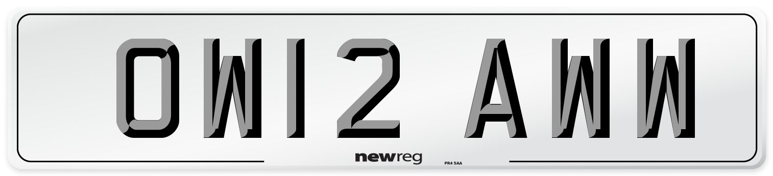 OW12 AWW Number Plate from New Reg